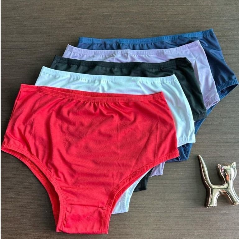 Kit 10 Tanga Calçola Tangão Cintura Alta Plus size Lisas Conforto
