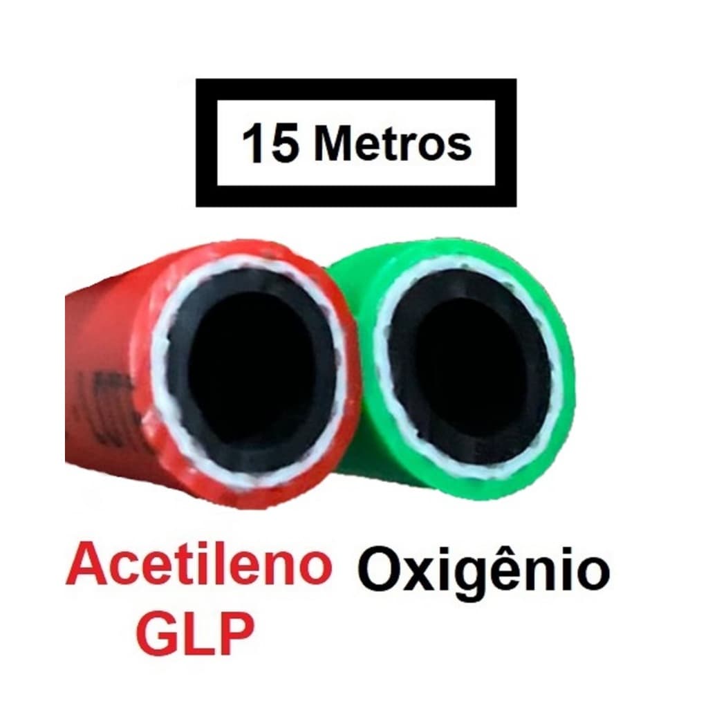 Mangueira Solda Dupla Maçarico 5/16Pol Oxi-Acetileno 15MTS