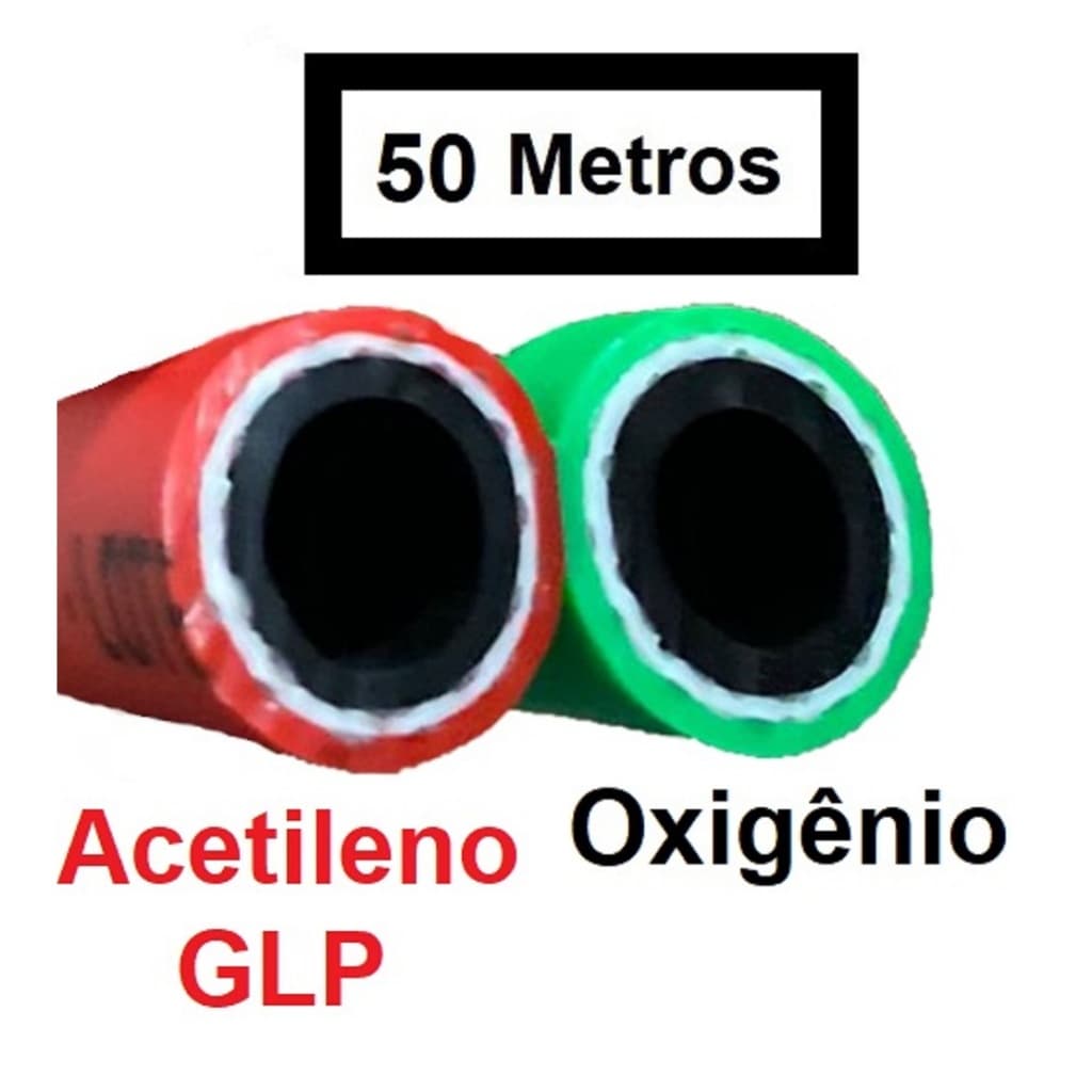 Mangueira Solda Dupla Maçarico 5/16Pol Oxi-Acetileno 50MTS