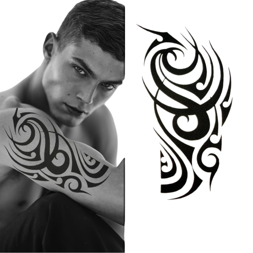 Tatuagem Temporária Tribal Estilosa 21x15cm Unissex