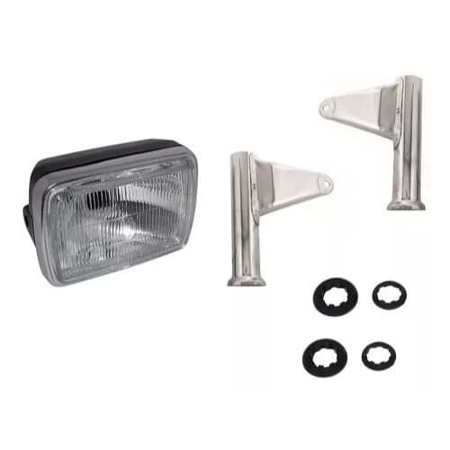 Farol completo cg 84/ titan 99 aro cromado + lampada + soquete + par suportes + 4 coxim do suporte