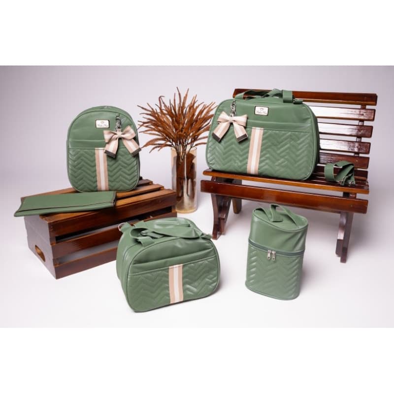 Kit bolsa mala maternidade   luxo 5peças