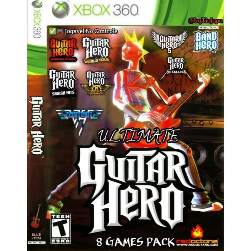 Coleção Guitar Hero Para Xbox 360 RGH Com patch Controle