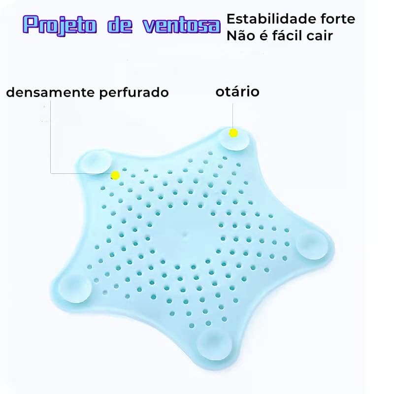 Tampa De Silicone Ralo Pia Tampa Estrela Cozinha Banheiro Universal Filtro