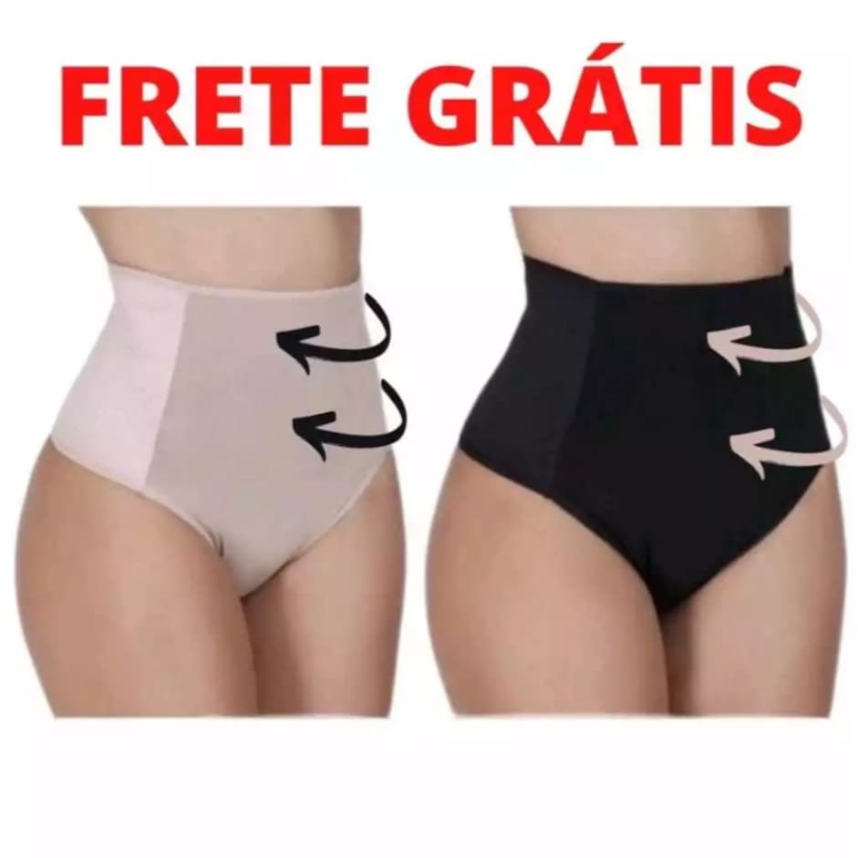 Unidade ou Kit com 2 Calcinhas Cinta Modeladora Compressão Cós Alto Redutora de Medidas Pós Parto - Premium -