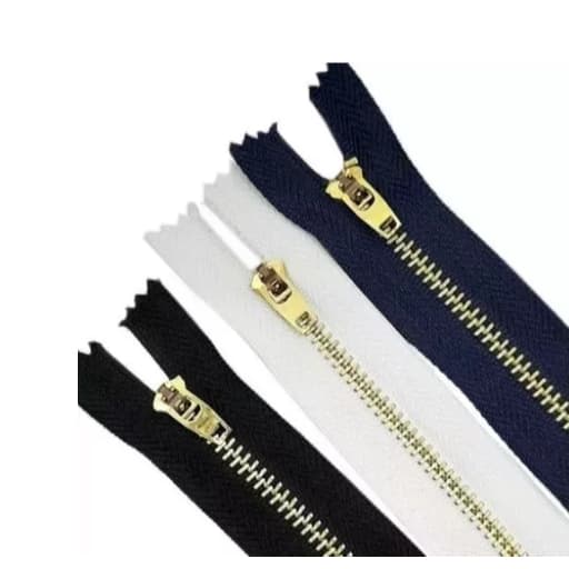 Zíper Jeans de Metal Dourado 15 cm