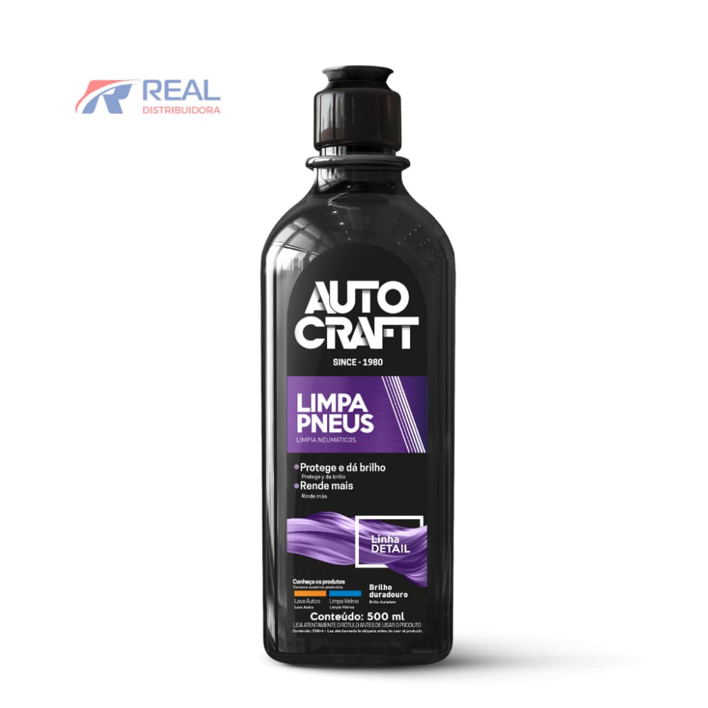 LIMPA PNEUS AUTOCRAFT 500ML - PRETINHO PARA PNEUS - Proauto