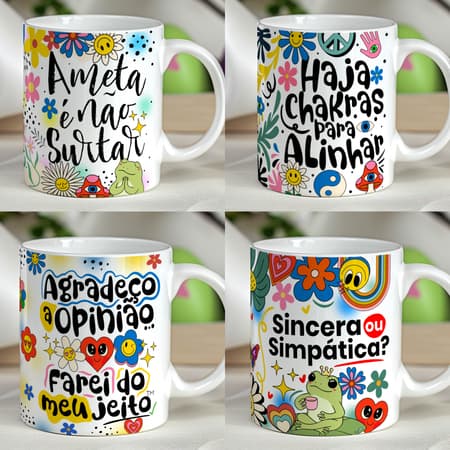 Caneca Personalizada Meme com Frases Engraçadas e Divertidas - Indelicadas - Good Vibes - Cerâmica - Diferenciadas - Xícaras Decorativas para Cafe - Presente para Amiga