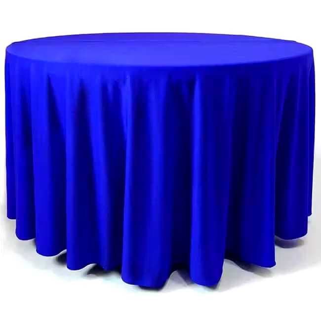 Kit 5x Toalha De Mesa Redonda Azul Royal 1,50m Em Tecido Oxford Festa Buffet Casa