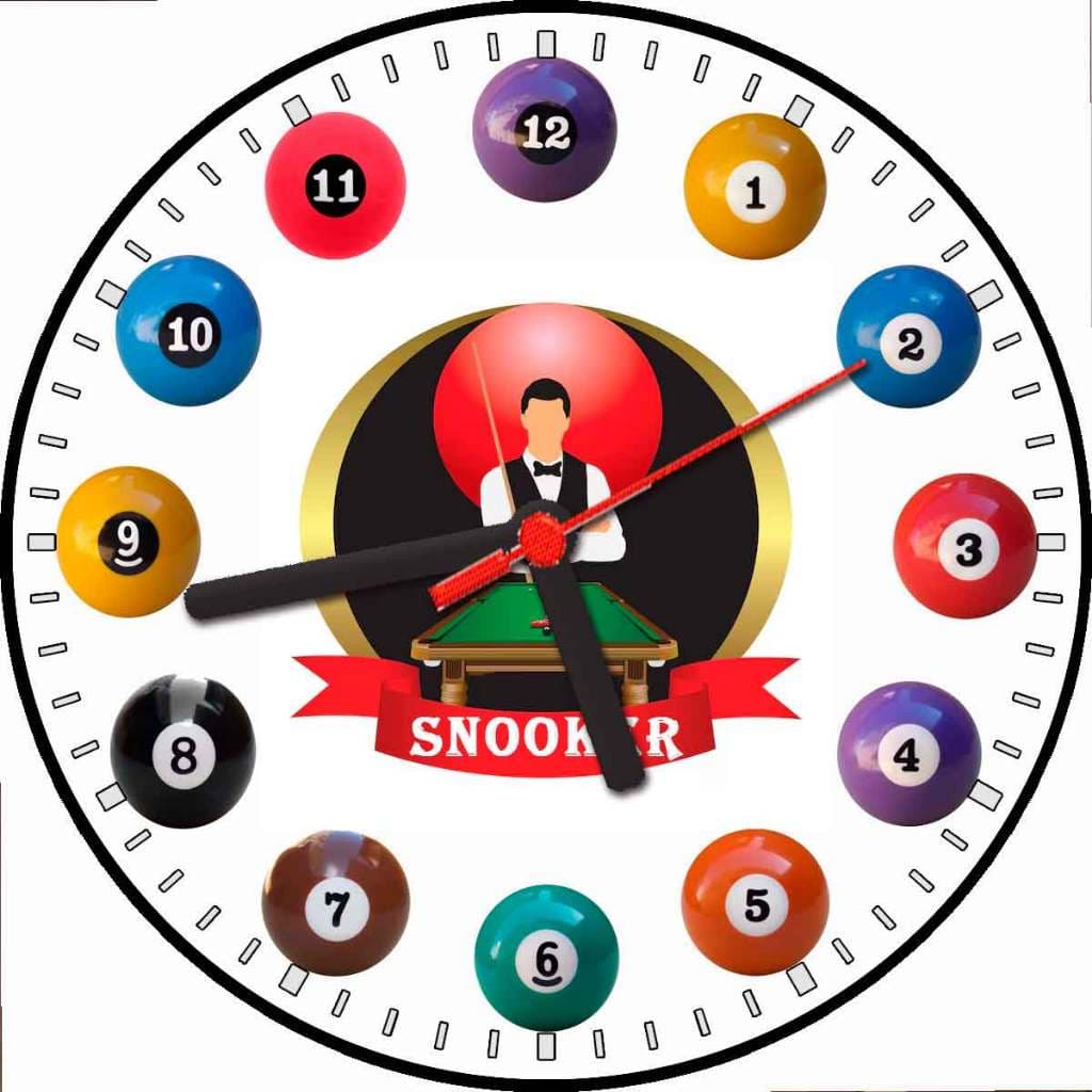 Relógio de parede decoração casa bar snooker sinuca bilhar salão de jogos - tamanho - 30 cm