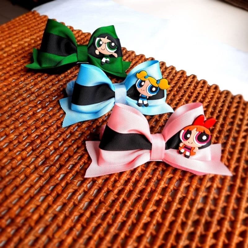 Laço das Meninas Super Poderosas Laço infantil fica de escolha sua personagem