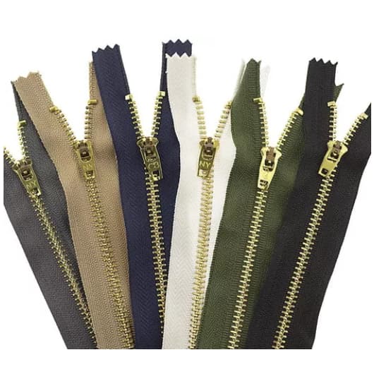 Zíper Jeans de Metal Dourado 18 cm
