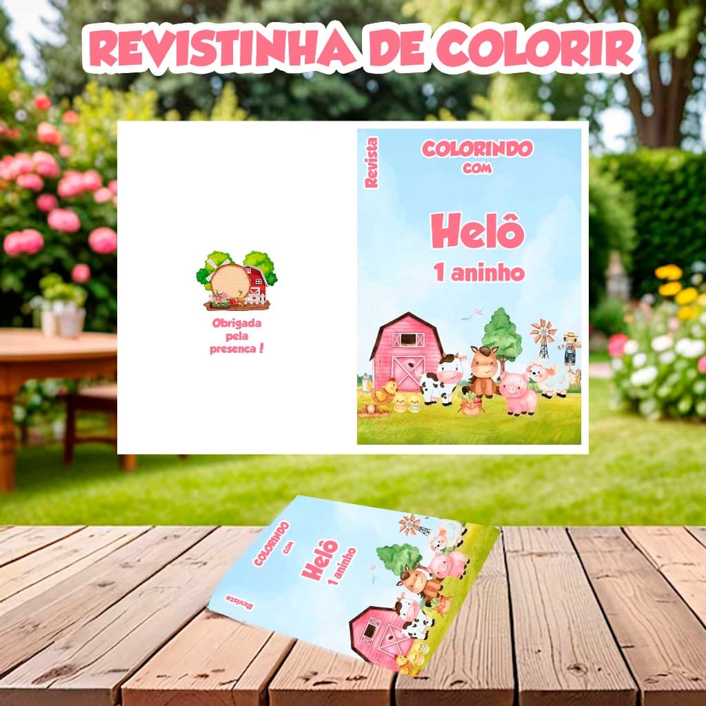 Revistinha de Colorir Personalizada - Fazendinha ( Lembrancinha )