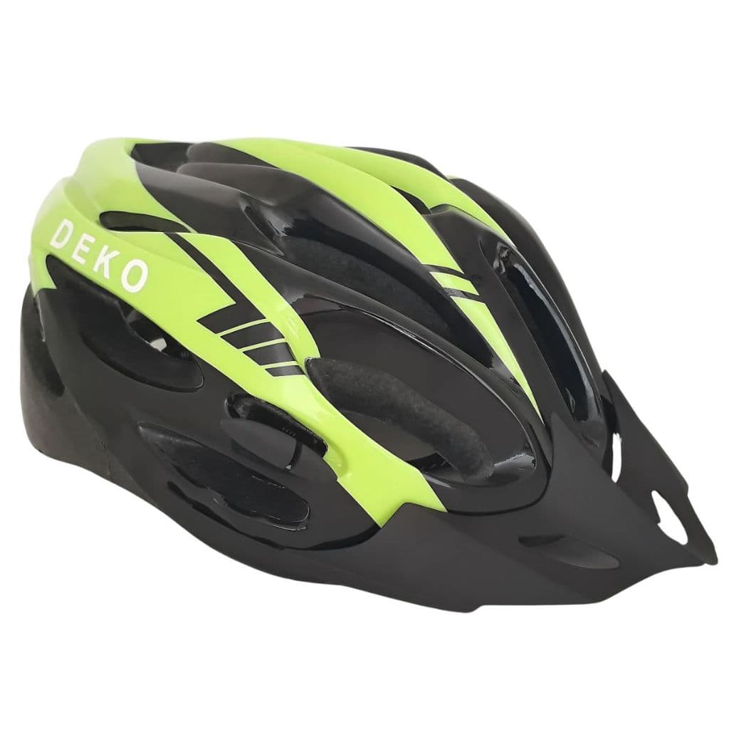Capacete Mtb Ciclismo Verde Com Sinalizador Led Bike Deko
