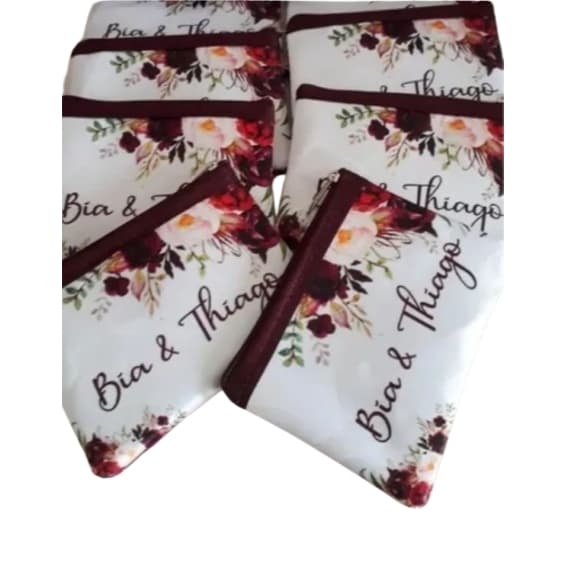 5 Necessaire Porta Moeda Bolsa Personalizado Lembrancinha Casamento