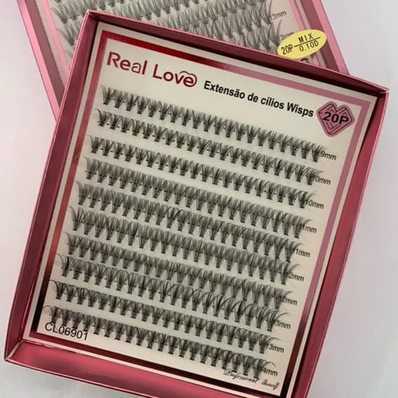 Extensão de Cílios Tufinho Real Love Mix 9-14mm - Fios Curvados, Macios e Naturais CL4427 MIX8-14mm