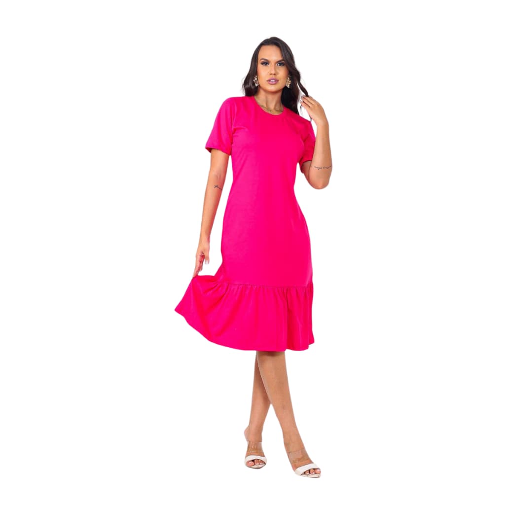Vestido Midi Algodão Moda Evangélica Casual