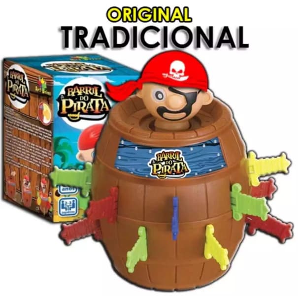 Brinquedo Jogo Pula Pirata Barril e Pula Animais no OVO Art Brink.