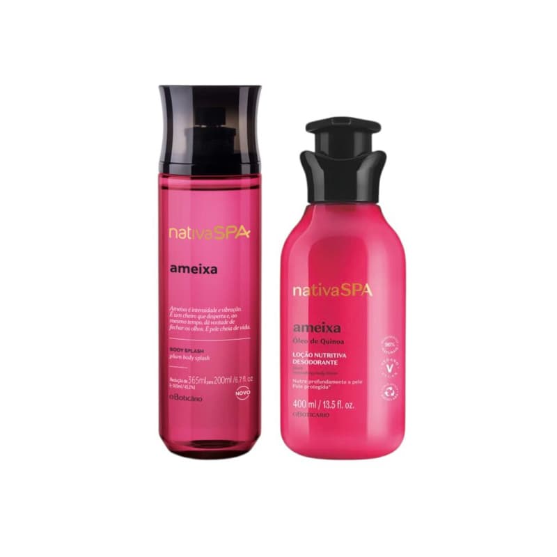 Kit Nativa SPA Ameixa Loção Hidratante Desodorante Corporal  400ml + Colônia Body Splash 200ml O Boticário