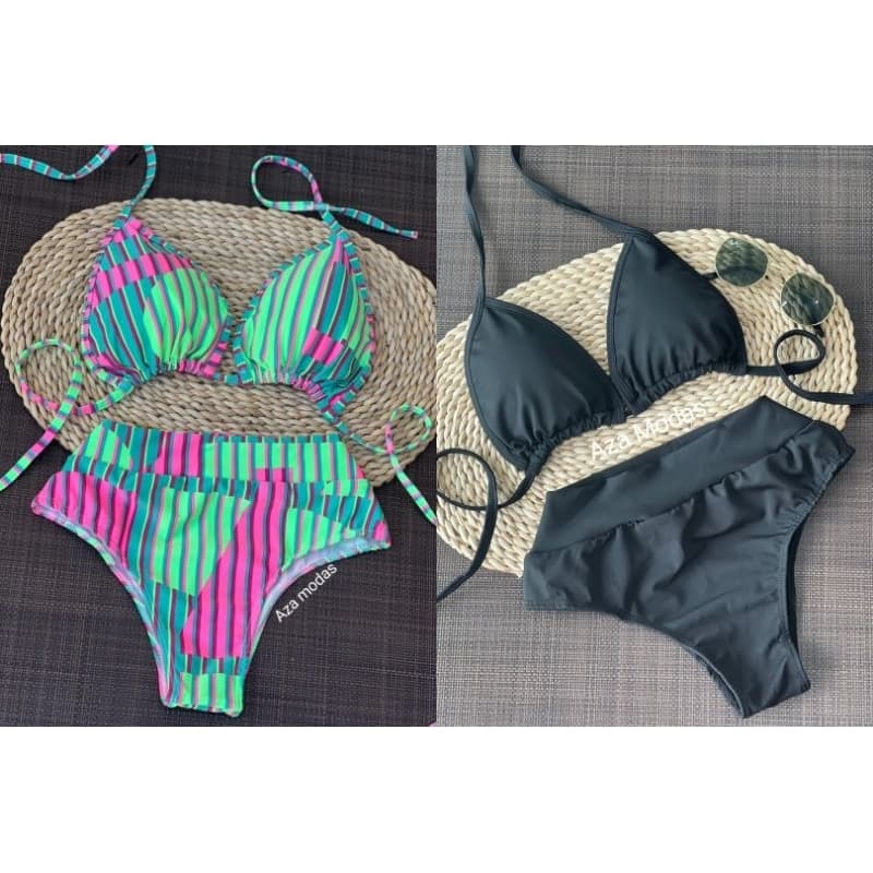 kit Biquíni Feminino Cintura Alta com bojo e forrado, 40 ao tamanho 46.
