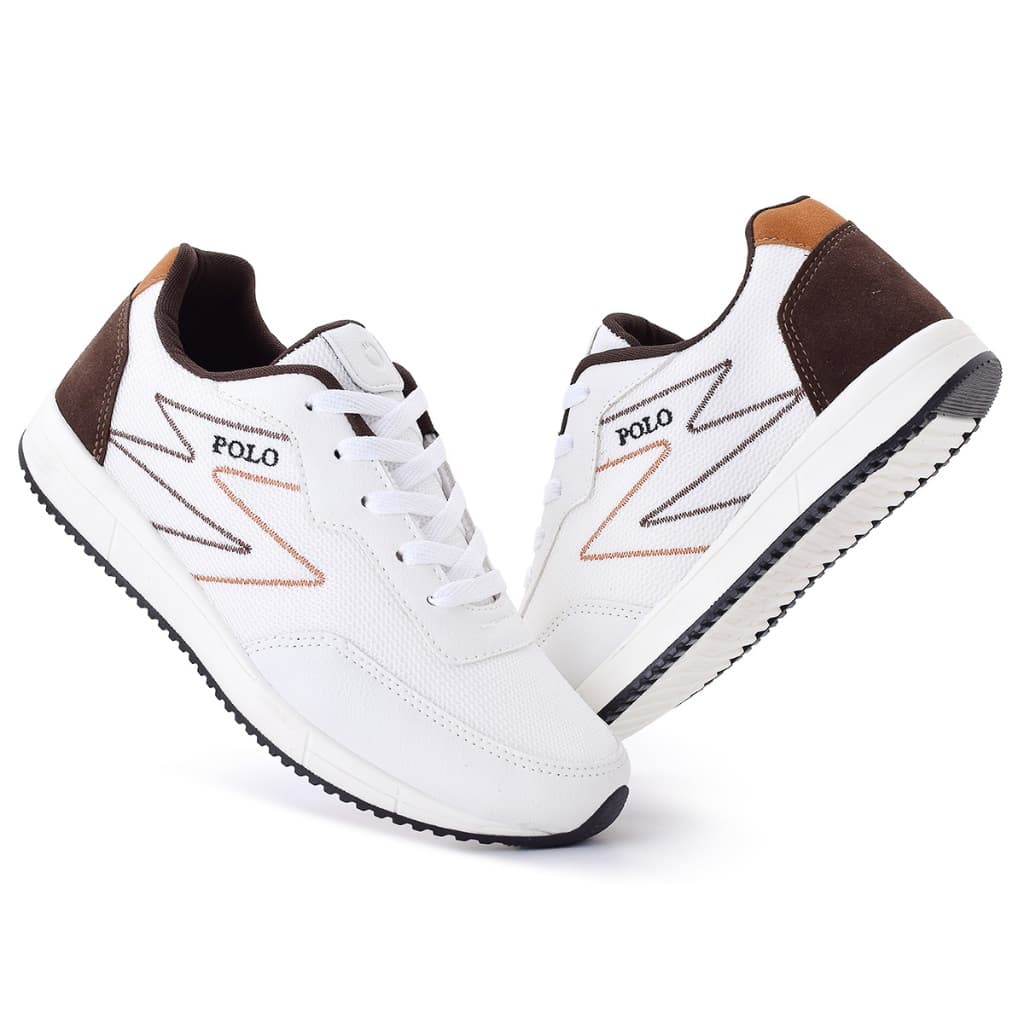 Tênis Sapatênis Casual Masculino Academia Esporte Branco Polo BF Shoes