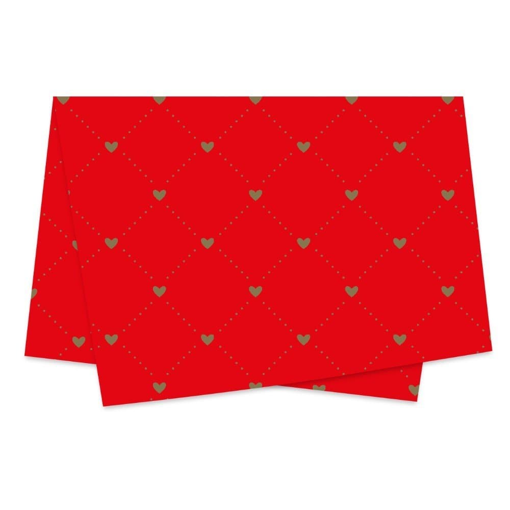 Poli Sujinho Estampa Heart Vermelho para Decoração 49,0 x 69,0cm, Xingó - 10/20/50 folhas.