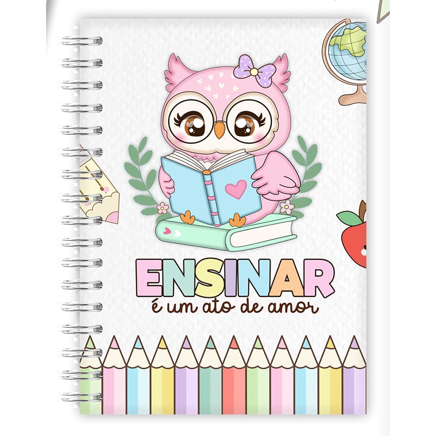 Caderno Proferssora - Caderno personalizado com nome na capa - Tamanho A5, Colegial e Universitário