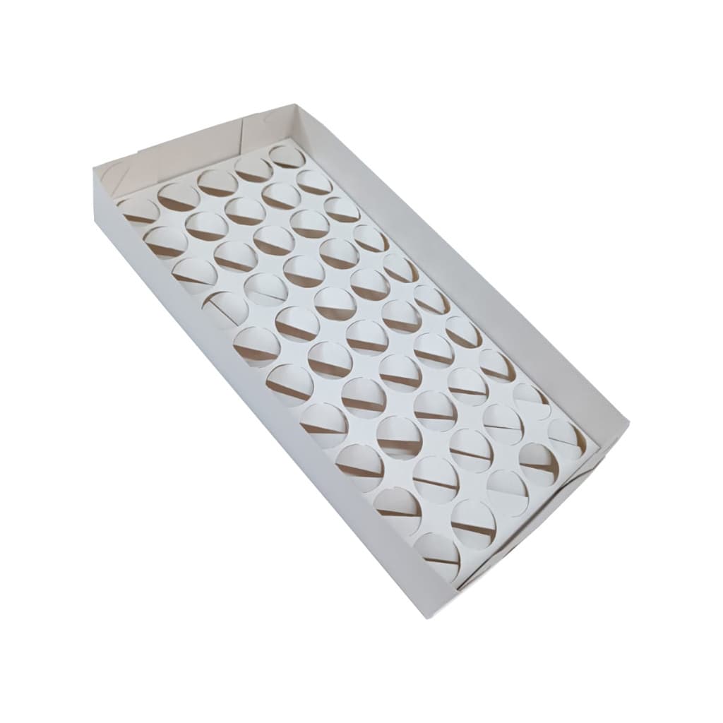 Caixa para 50 Doces 35x17,5x5 Com Berço Tampa Papel Embalagem Degustação Docinho Gourmet