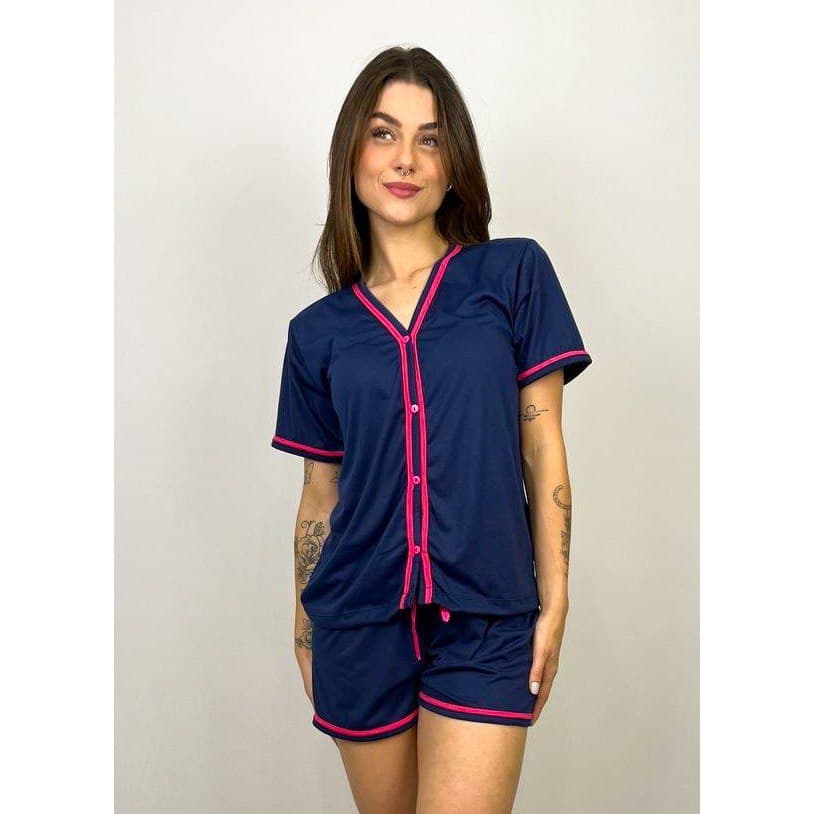 Pijama Blogueira Curto Verão Botão Amamentação Cirurgico Blogueirinha Promoção
