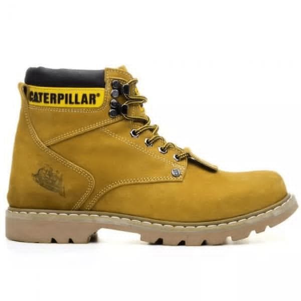 BOTA MASCULINA CAT EM COURO LEGITIMO SOLADO DE BORRACHA