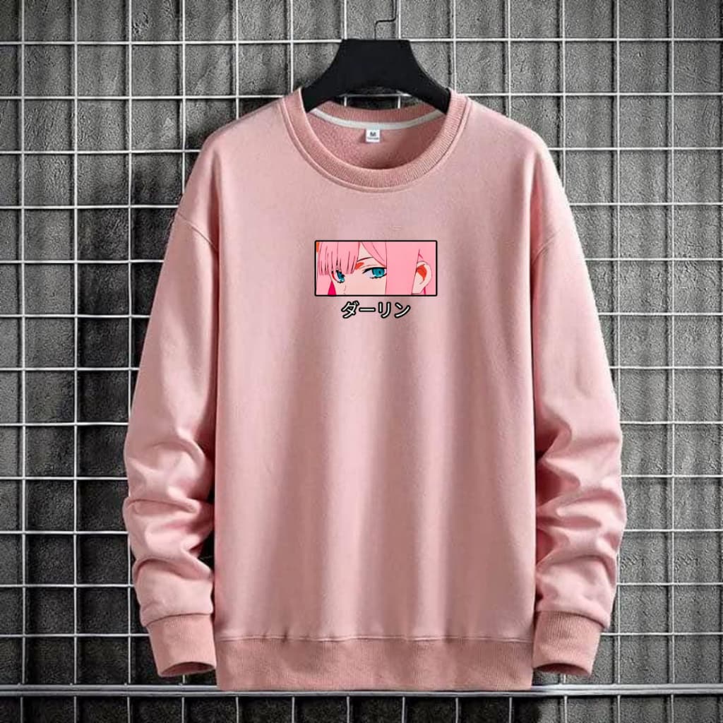 Moletom Anime Zero Two Darling In The Franxx gola redonda 100% algodão