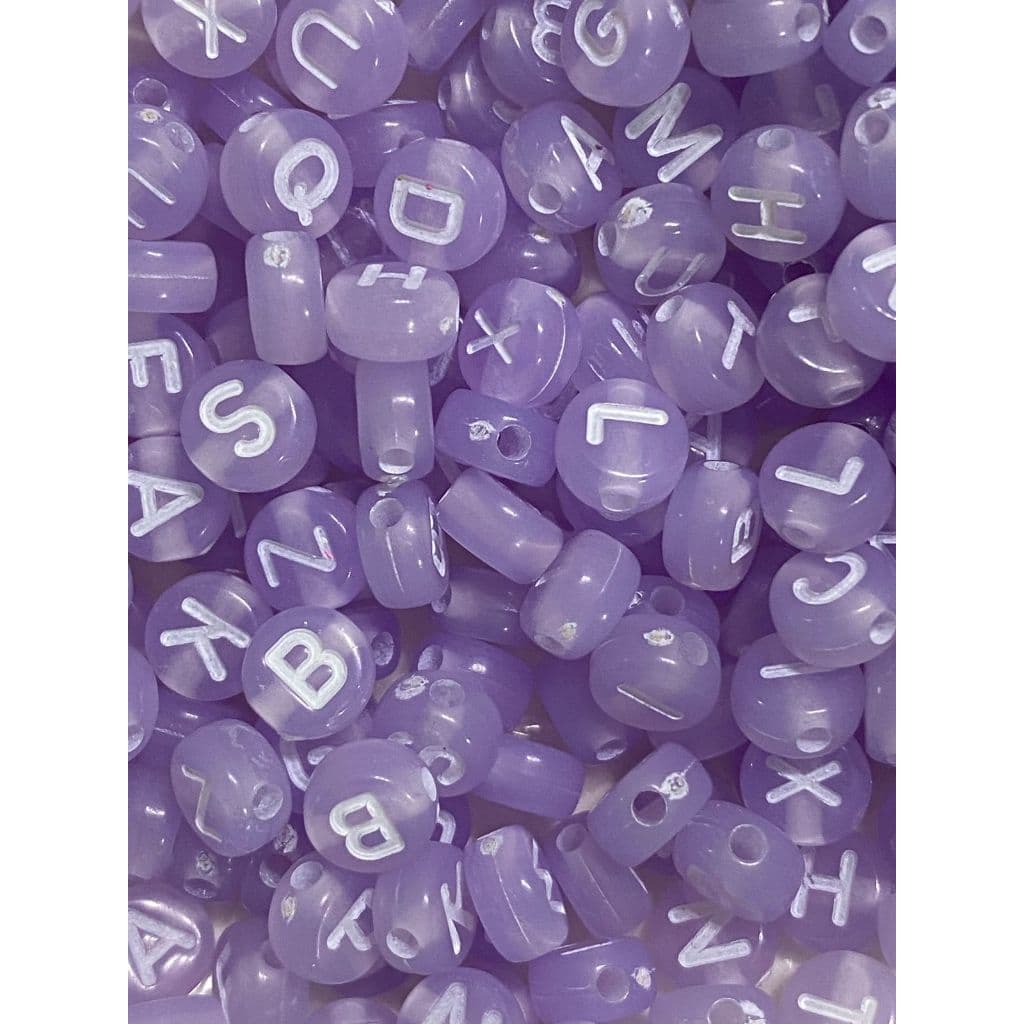 Miçanga Infantil Alfabeto Redondo - Letras - 7mm LILÁS