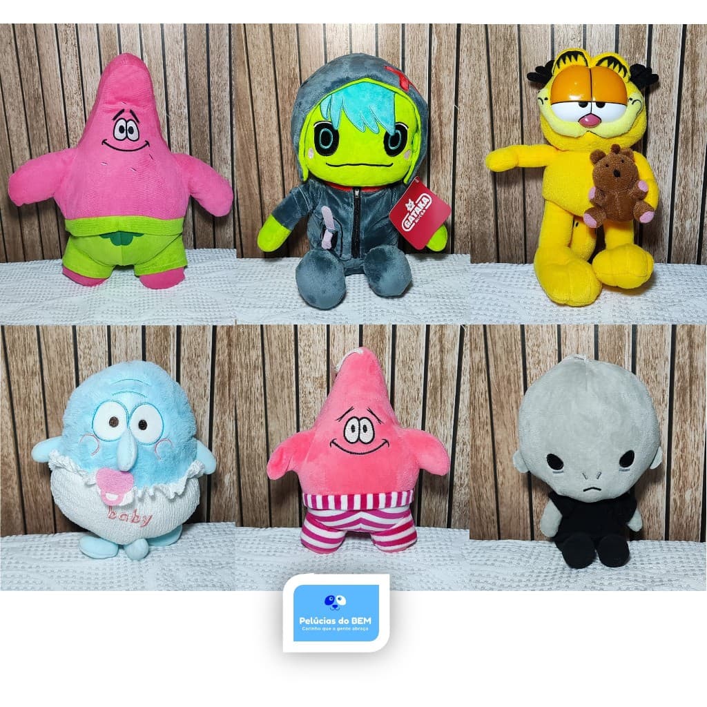 Ursinhos Personagens de pelúcia - Modelo 02 - Tamanho conforme a descrição