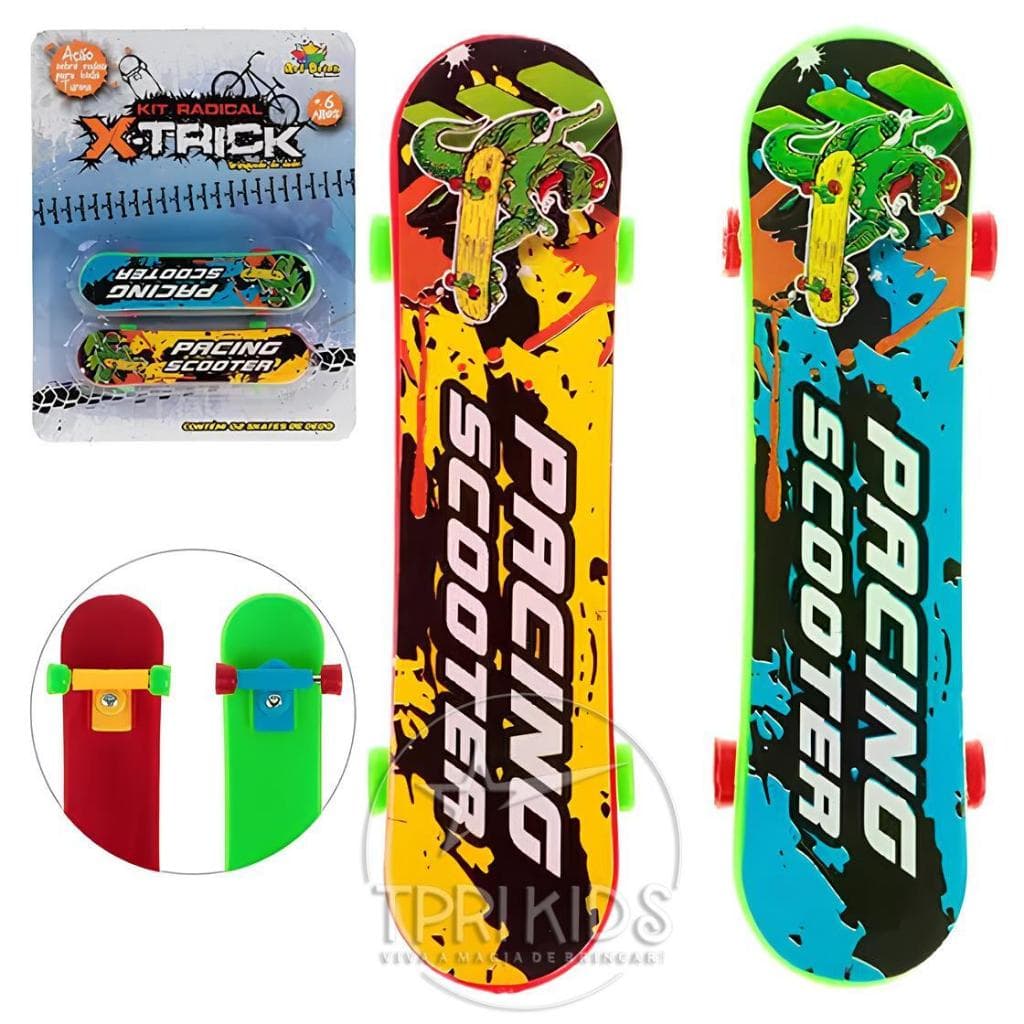 Kit 2 Mini Skates de Dedo Brinquedo Infantil Menino Menina Jogo Educativo Fingerboard Profissional 1