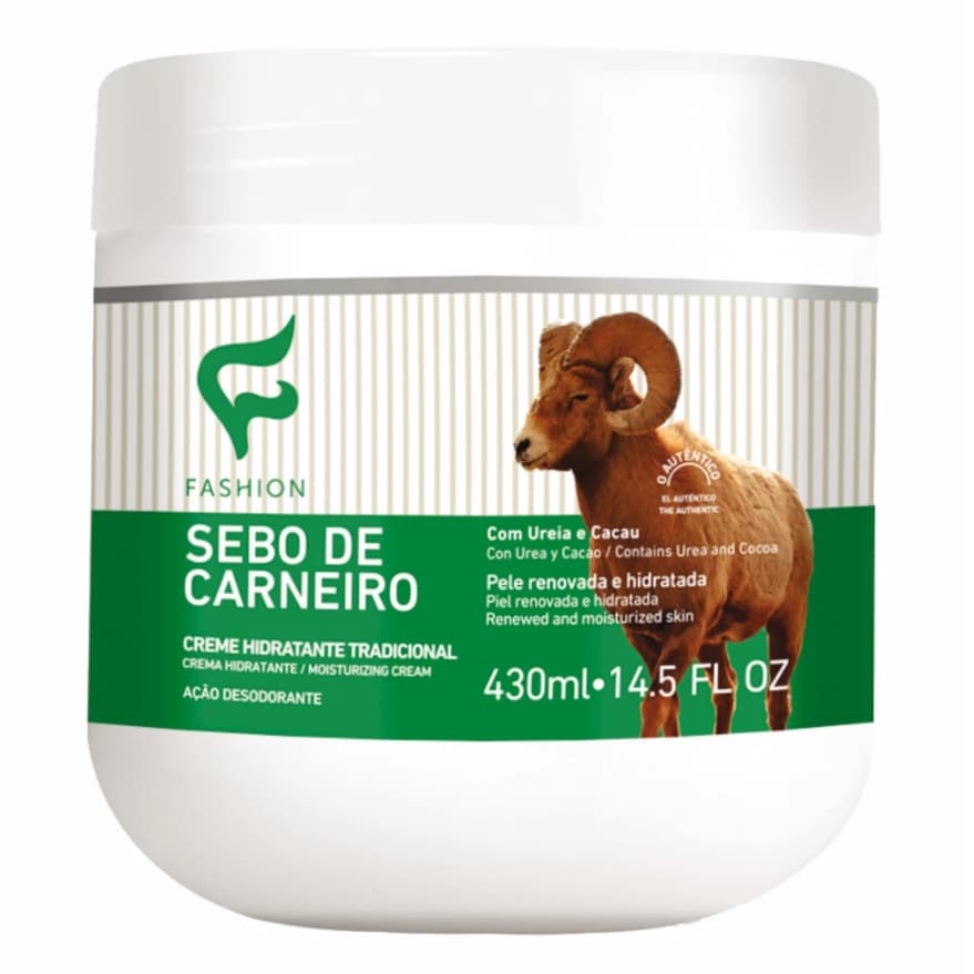 Creme Sebo de Carneiro Tradicional Pote 430ml Hidratante Fashion Cosméticos