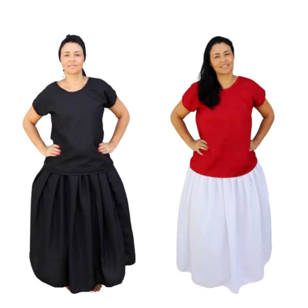 Kit saia de umbanda duas peças feminina roupa de ração 3 metros de roda roupa de umbanda