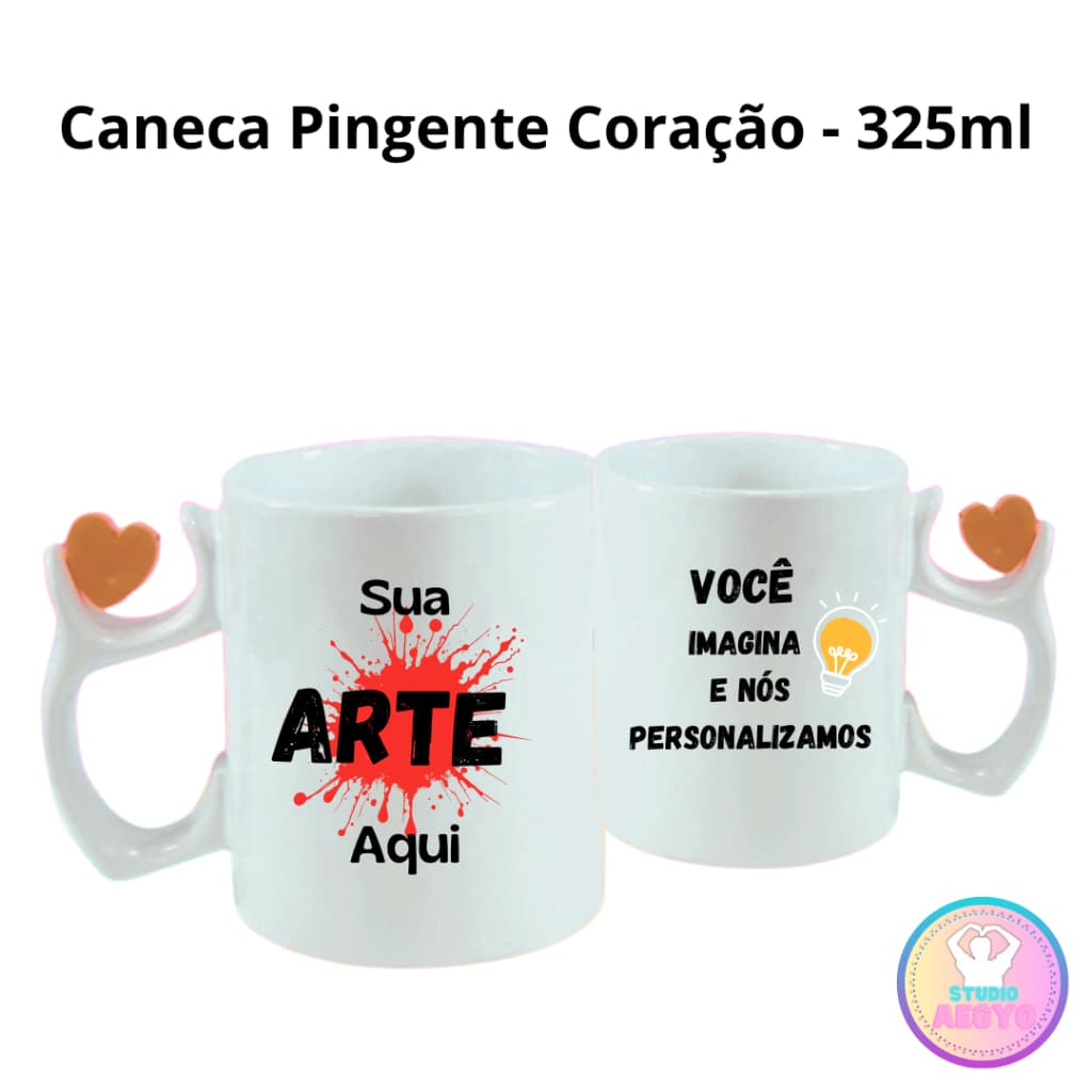 ENVIE SUA IDEIA: Caneca Pingente Coração