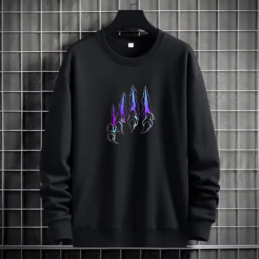 Moletom / Camisetão / Blusão Sem Capuz Com Estampa De Garra 100% algodão
