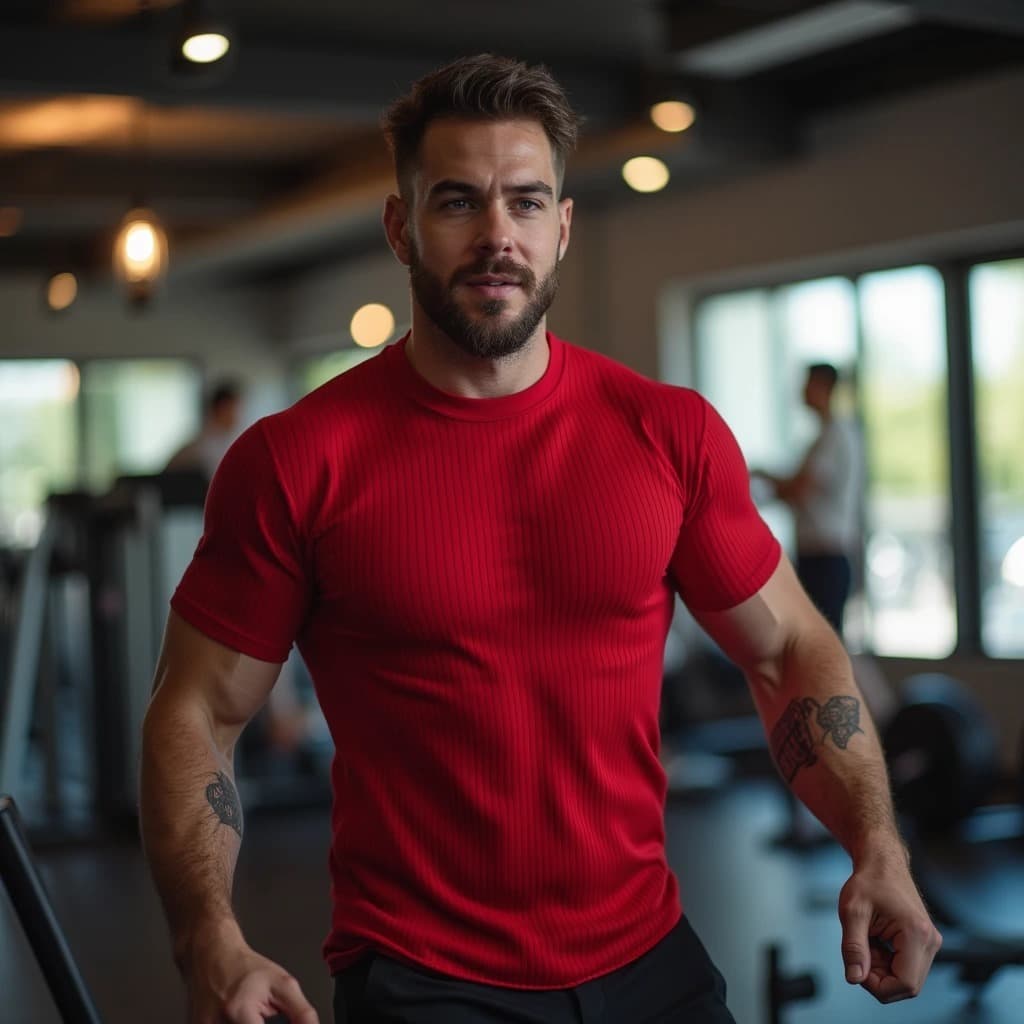 Camiseta Importada Canelada Lisa Slim Casual Estilo Americana Importada Verão Academia Básica