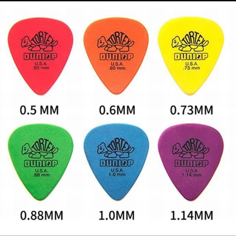Palheta Dunlop Tortex Guitarra/Violão/Baixo/Ukulele 6 Tipos de Espessuras (1 unidade)