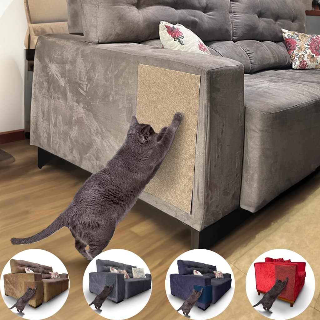 Arranhador Adesivo Para Gato Gatos Protetor para Sofá e Cama Box - Carpete Premium