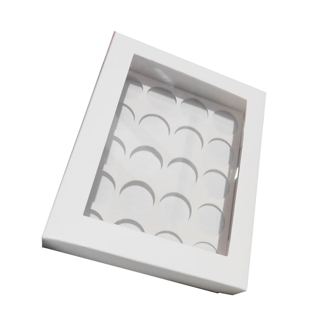 Caixa para 20 Doces Visor PET Com Berço 19,5x15x4,5 Embalagem Presente