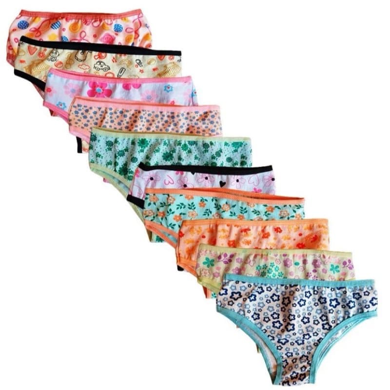 Calcinha Infantil Menina - Kit 30 pçs - 3 a 10 anos - Algodão, c/ Forro, Novas Estampas