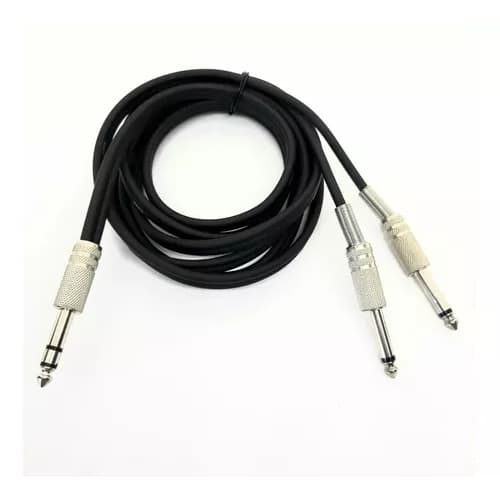 Cabo P10 Splitter Em Y 1 p10 STEREO P/ 2 P10 Mono 1,8m Blindado PROFISSIONAL 24K GOLD