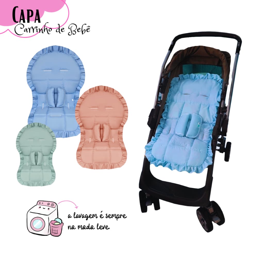 Capa para Carrinho com Protetores de Cinto - Conforto e Proteção