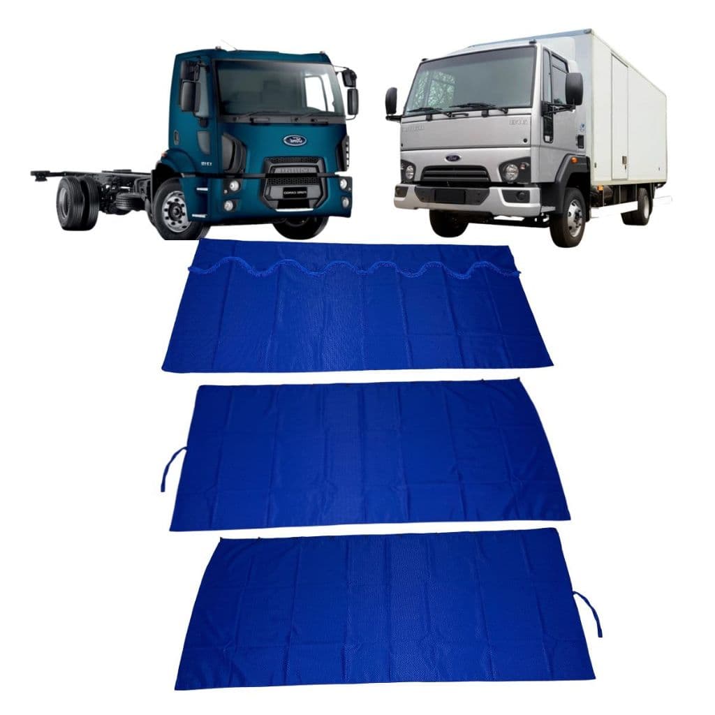 Cortina Cetim Caminhão c/ 3 Pçs Ford Cargo Cabine Peq