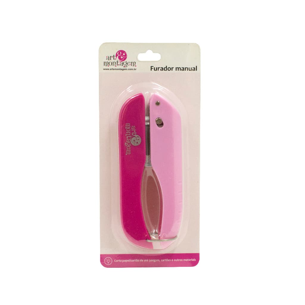 Furador Perfurador Alicate Papel E Eva 6mm Circulo Rosa