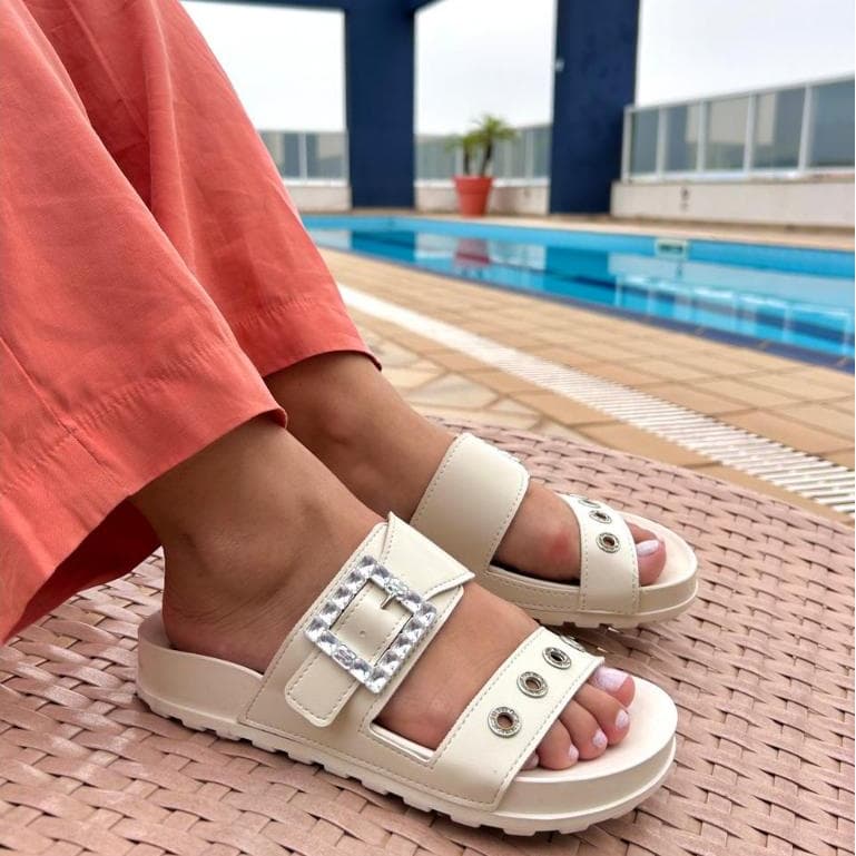 Sandalia Feminina Birken Papete Brilho Moleca Lançamento Original