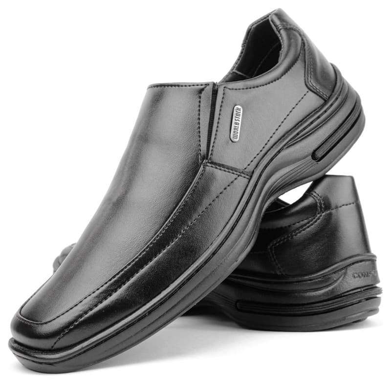 Sapato Duo Air Conforto Couro Promoção Cordão Ortopédico Premium