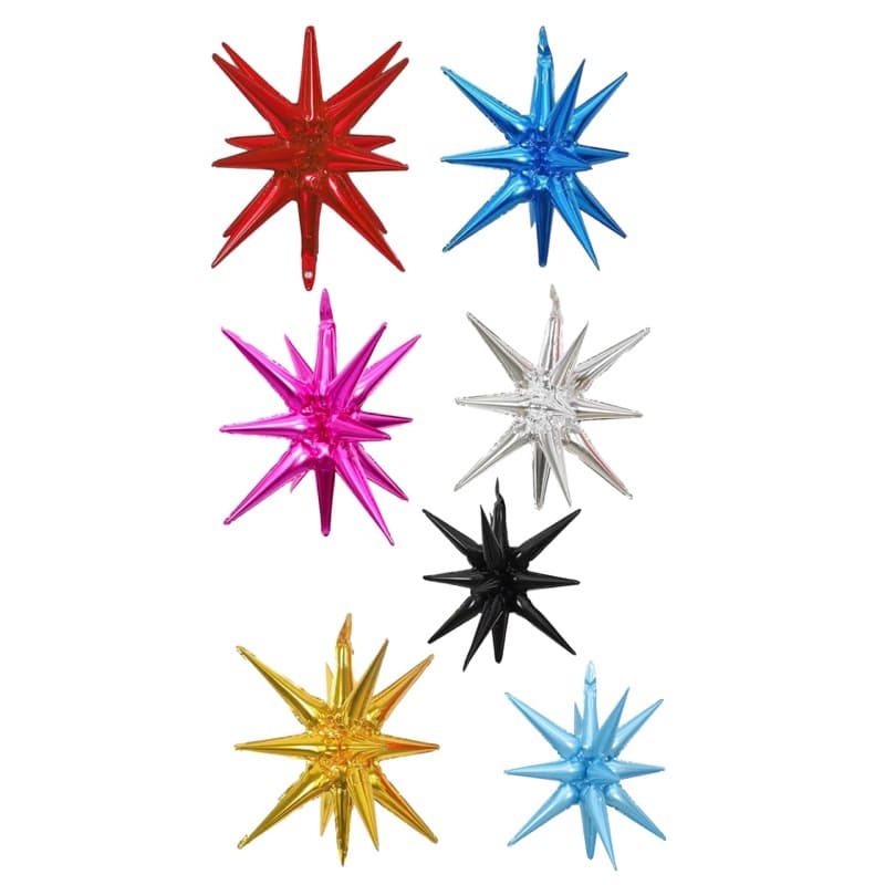 2/5Pcs Balao metalizada Estrela de 14 Pontas linda para decoração de casamento festa E aniversário colorido